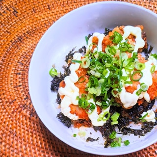 マヨ海苔唐揚げ丼